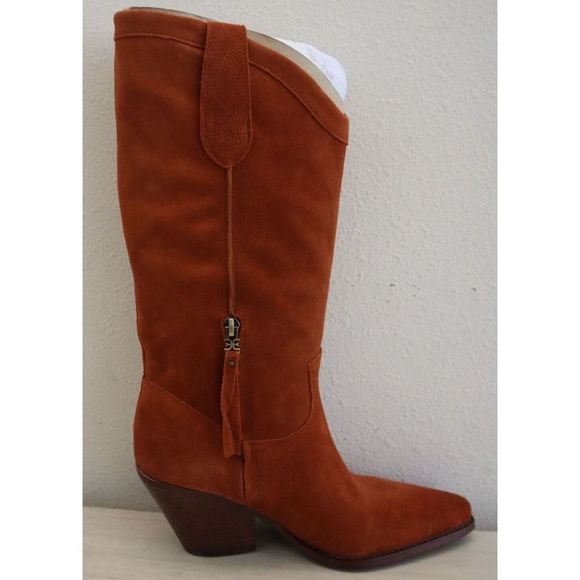 Sam Edelman I2733L2700 Women's Sz 7M Brown Rust Suede Jamie Western Boots - Picture 11 of 12